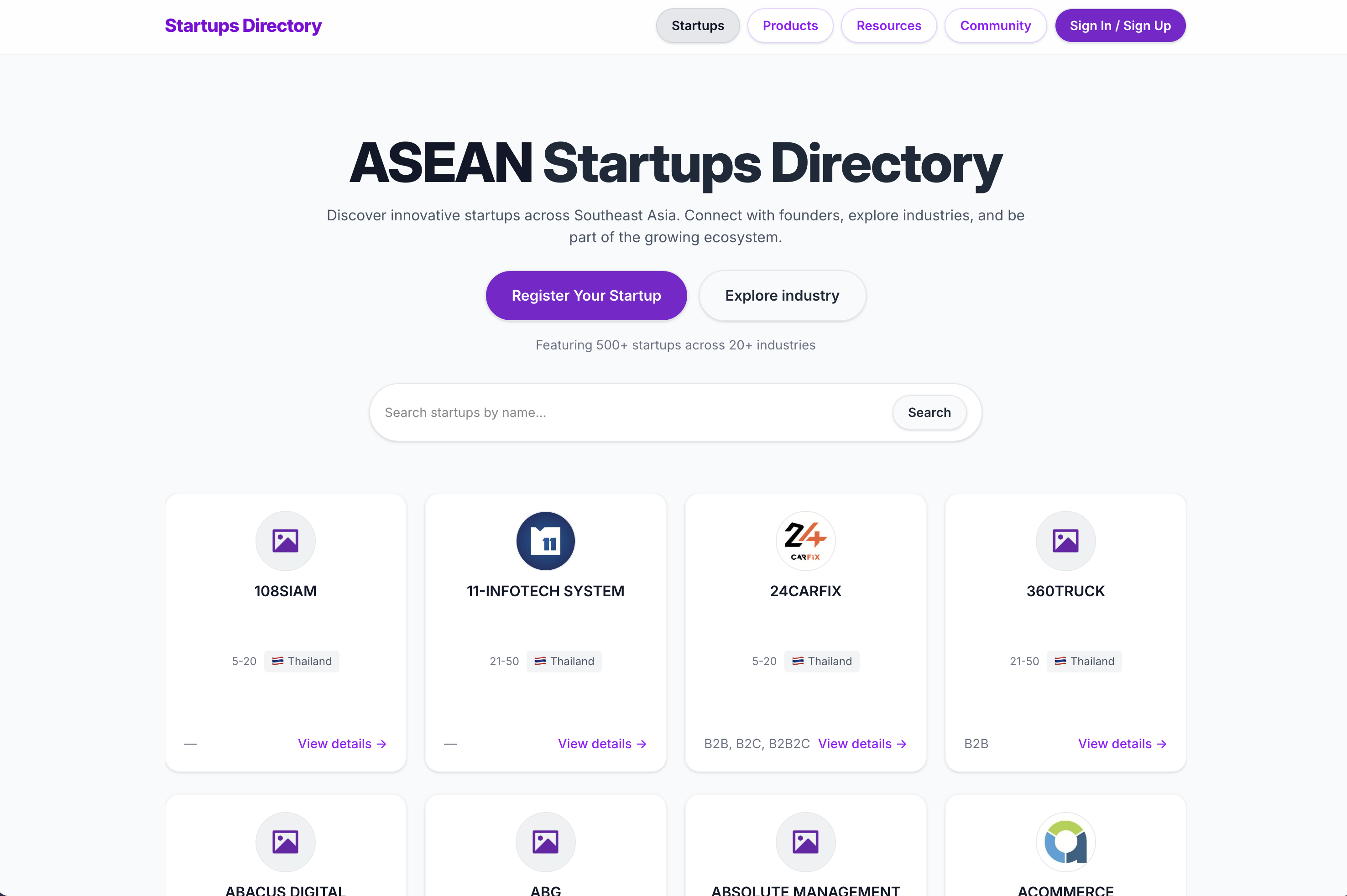 Startups Directory